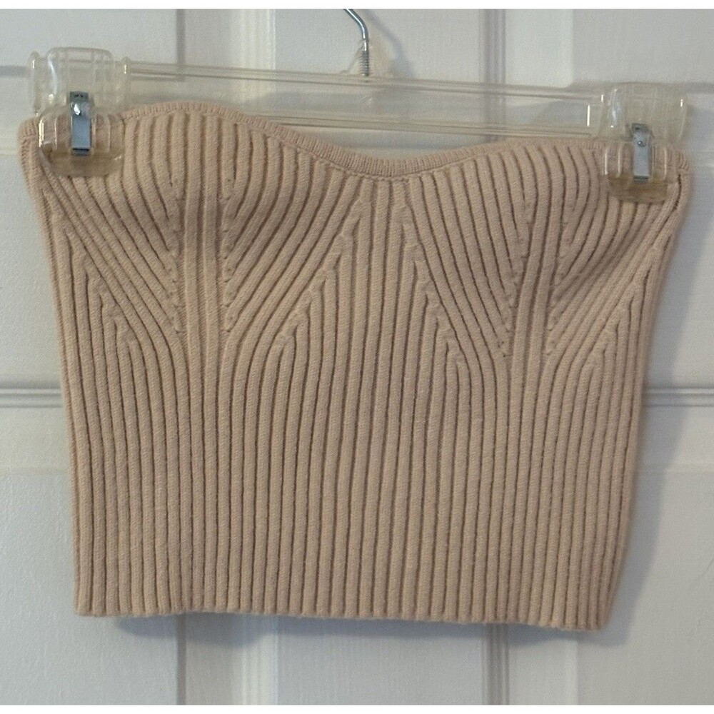 Nectar Clothing Women Beige Tube Top S/M Knitted Sexy